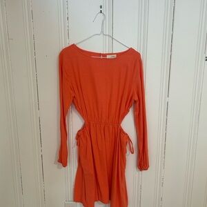 Peach Long-Sleeve Dress